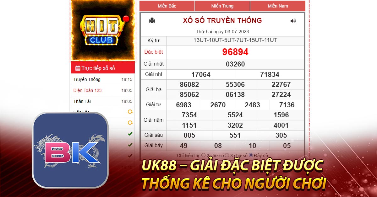 Xổ số UK88 – Nhanh Chóng, An Toàn, Tiện lợi 7 UK88 – giải đặc biệt được thống kê cho người chơi