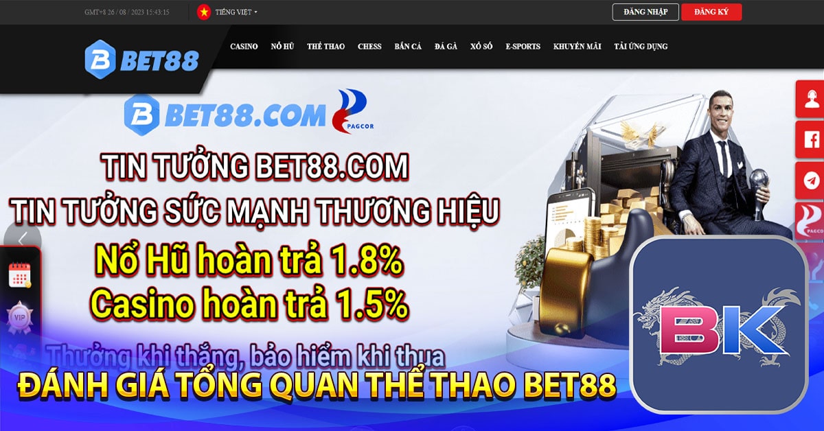 Thể thao Bet88 ✔️ Điểm cá cược thao hấp dẫn nhất hiện nay 8 Đánh giá tổng quan thể thao bet88