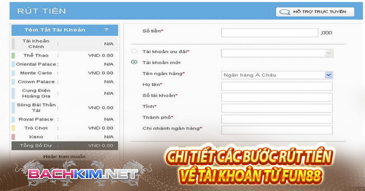 Fun88 | Link đăng nhập Fun88vn BET mới chính thức 8/2023 7 Chi tiết các bước rút tiền về tài khoản từ Fun88